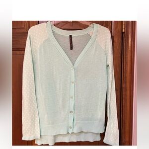 Mint Green Button-Up Women's Sweater size large